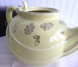 Retro Hall Teapot Canary Gold Label Parade Hook Yellow With Gold Oak Leaves 1950s