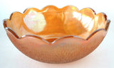 Tree Bark Carnival Glass Bowl Marigold Master Berry Bowl Iridescent Glass 1950s