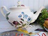 Johnson Brothers Wakefield Teapot English 1950s Transferware Floral Windsor Ware