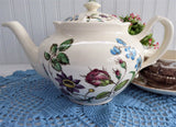 Johnson Brothers Wakefield Teapot English 1950s Transferware Floral Windsor Ware