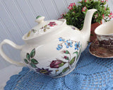Johnson Brothers Wakefield Teapot English 1950s Transferware Floral Windsor Ware