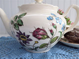 Johnson Brothers Wakefield Teapot English 1950s Transferware Floral Windsor Ware