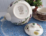 Johnson Brothers Wakefield Teapot English 1950s Transferware Floral Windsor Ware