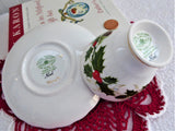 Cup And Saucer Christmas Noel Royal Tuscan Demi 1950s England