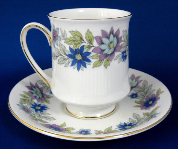 Paragon Cherwell Cup and Saucer Retro 1960s Bone China Groovy Blue
