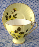 Royal Grafton Sunny Yellow Roses Cup And Saucer English 1950s Bone China