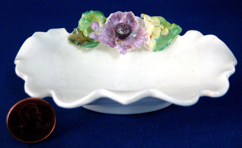 Open Salt Royal Worcester Staffordshire Posy Salt Cellar 1950s Hand Made Bone China