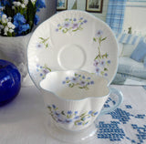 Shelley China Dainty Shape Blue Rock Cup and Saucer England Bone China