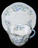 Shelley China Dainty Shape Blue Rock Cup and Saucer England Bone China