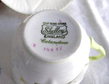 Shelley Celandine Dainty Shape Cup and Saucer English Bone China Green Trim Yellow Floral