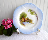 Shelley England Dainty Cabinet Plate Old Mill Charger 11 Inch Plate 1950s Blue