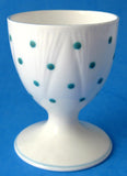 Shelley Dainty Polka Dot Turquoise Eggcup Pedestal Egg 1950s English Bone China