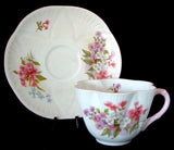 Shelley Cup And Saucer Stocks Dainty Shape Pink Trim Bone China