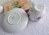 Shelley Cup And Saucer Dainty Shape Rose And Red Daisy Pink Trim Bone China