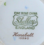 Shelley Breakfast Cup And Saucer With Plate Harebell Low Oleander Shape Blue Trim
