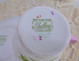 Shelley Thistle Cup And Saucer Cambridge Shape Pink Trim 1950s