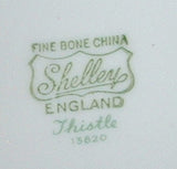 Shelley Thistle Cup And Saucer Cambridge Shape Pink Trim 1950s