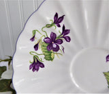 Shelley Violets Cup And Saucer Ludlow English Bone China Lavender Trim 1950s