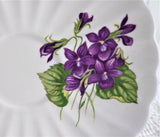 Shelley Violets Cup And Saucer Ludlow English Bone China Lavender Trim 1950s