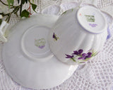 Shelley Violets Cup And Saucer Ludlow English Bone China Lavender Trim 1950s