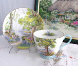 Shelley Cup and Saucer Woodland Richmond Shape Landscape 1950s