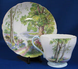 Shelley Cup and Saucer Woodland Richmond Shape Landscape 1950s