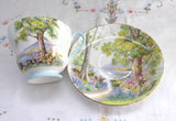 Shelley Cup and Saucer Woodland Richmond Shape Landscape 1950s