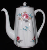 Shelley England Dainty Coffee Pot Large Pretty Floral 1950s Tall Teapot As Is