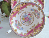 Pink Sheraton Shelley England Cup and Saucer Gainsborough Shape 1950s Pedestal