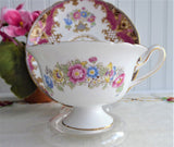 Pink Sheraton Shelley England Cup and Saucer Gainsborough Shape 1950s Pedestal