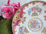 Pink Sheraton Shelley England Cup and Saucer Gainsborough Shape 1950s Pedestal