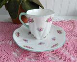 Cup And Saucer Shelley China Tall Dainty Rosebud Demitasse 1950s Coffee