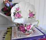 Shelley England Pink Rose Cappers Rose Cup And Saucer Stratford Shape 1959-1966