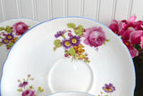 Shelley Cup Saucer Plate Gainsborough Floral Blue Trim Teacup Trio