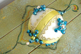 Large Beaded Christmas Tree Ornament Hand Made 1950s 1930s German Mercury Glass Beads