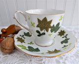 Leaves Cup And Saucer Maples Alder Royal Standard 1950s Bone China