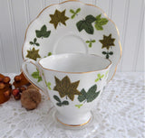 Leaves Cup And Saucer Maples Alder Royal Standard 1950s Bone China