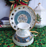 Luster Cup And Saucer Norcrest 1950s Heart Cutouts Gold Overlay Brush Gold