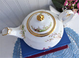 Royal Chelsea Teapot 18th Century Couple Romantic Fancy Hand Painted 1950s