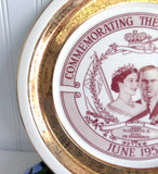 Plate Coronation Queen Elizabeth II Collingwood Canada 1953 Red And Gold