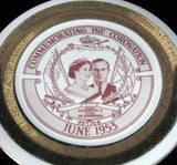 Plate Coronation Queen Elizabeth II Collingwood Canada 1953 Red And Gold