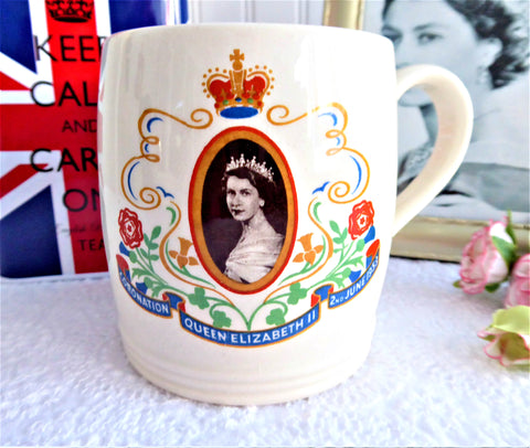 Mug Queen Elizabeth II Coronation 1953 Maddock Famous Photo Royal Commemorative