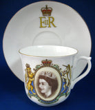 Queen Elizabeth II Shelley Coronation Cup And Saucer 1953 English Bone China