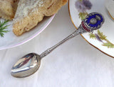 Sterling Silver Spoon Mappin And Webb Enamel Thistle Finial Scotland Souvenir 1959