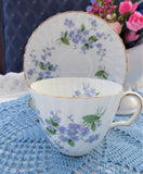 Adderleys Blue Forget Me Not Cup And Saucer 1950s English Bone China