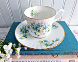 Cup And Saucer Blue Forget Me-Nots 1960s Small Teacup English Bone China