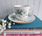 Cup And Saucer Blue Forget Me-Nots 1960s Small Teacup English Bone China