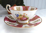 Gorgeous Cup And Saucer Paragon Pink Gold Floral Queen Elizabeth Warrant 1960s