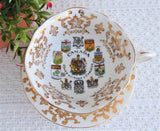 Paragon Cup And Saucer Canadian Coats Of Arms Emblems Gold Overlay Warrant