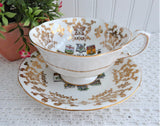 Paragon Cup And Saucer Canadian Coats Of Arms Emblems Gold Overlay Warrant